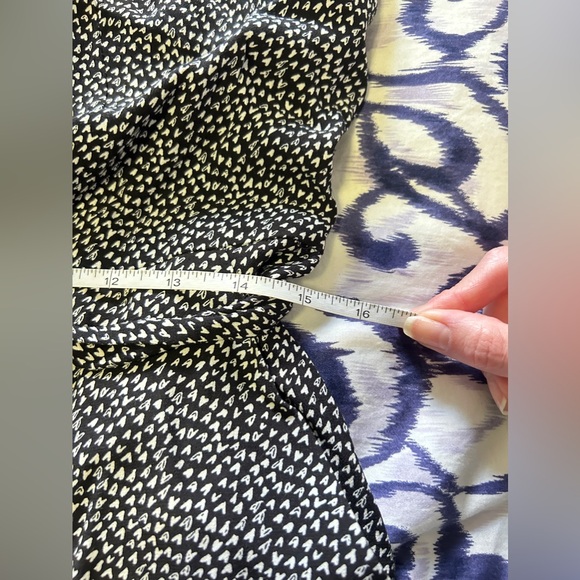 Loft Black White Heart Print Short Sleeve Tie Waist Summer Crop Jumpsuit - Picture 4 of 9